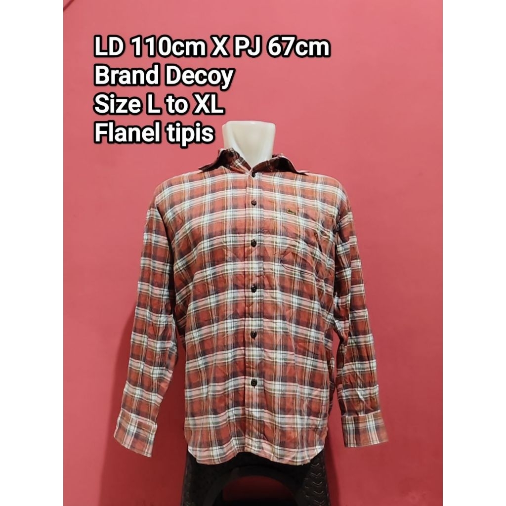 Kemeja Flanel tipis Cowok Preloved