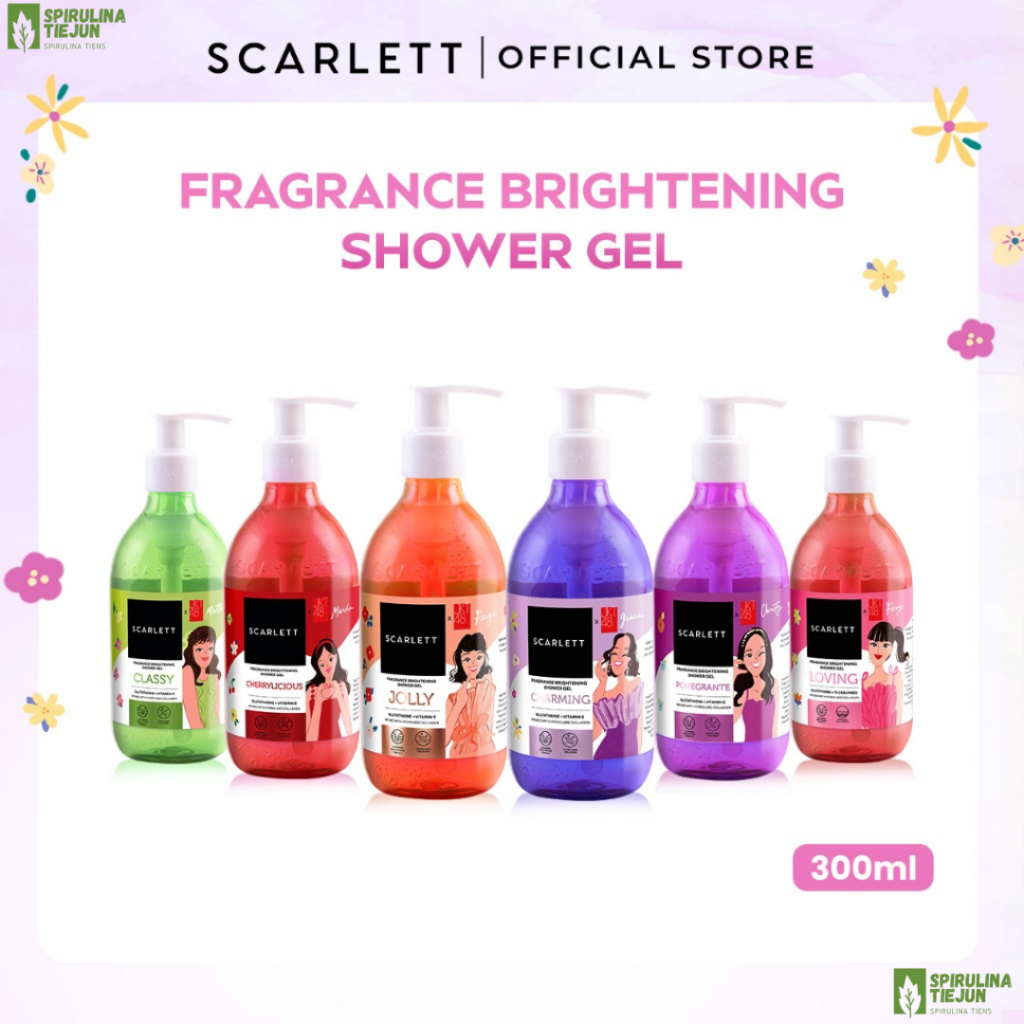 (ORIGINAL) Scarlett Fragrance Brightening Shower Gel 300 ml | Body Wash | Sabun Mandi Cair Scarlett 