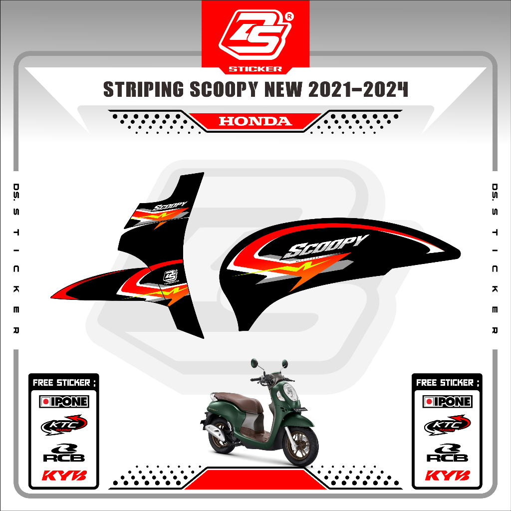 Stiker Scoopy New 2021 Decal Striping Scoopy 2021 Premium Varian Black DS18 DS STICKER
