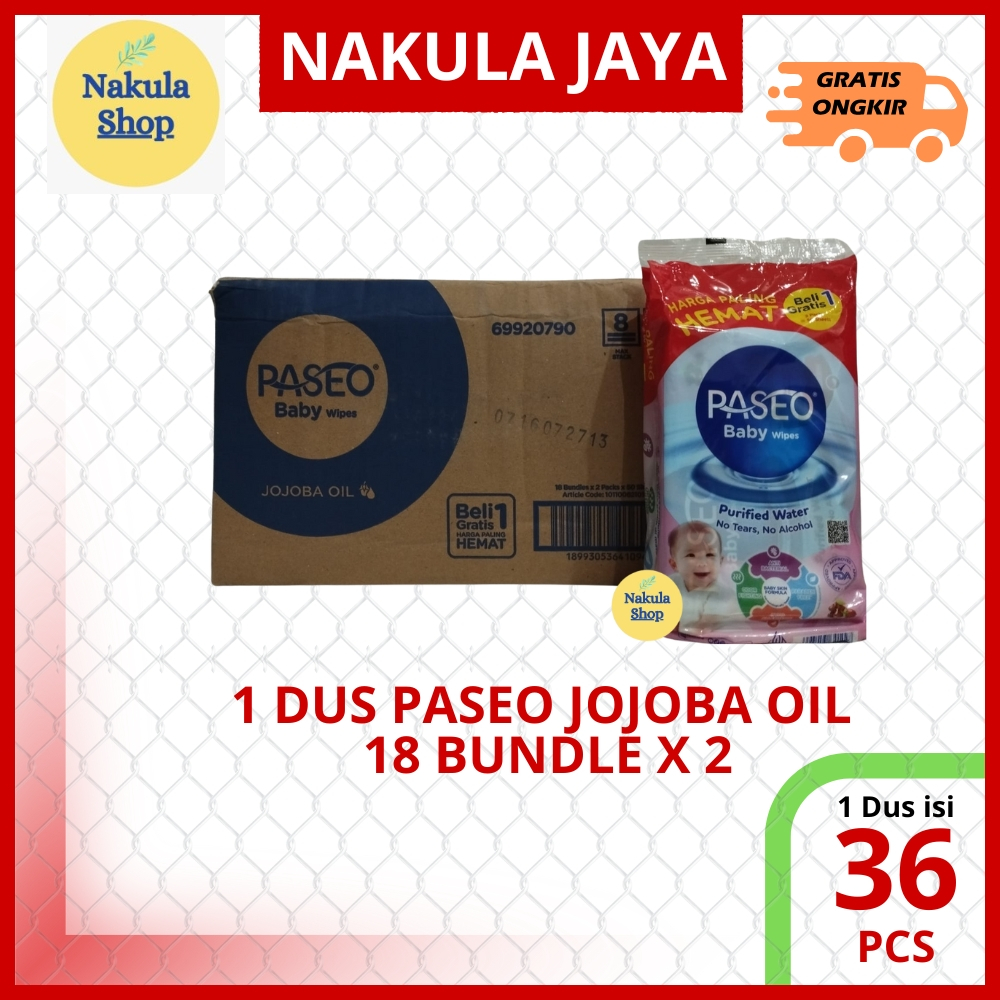 GROSIR 1 DUS Tissue Tissu Tisu Paseo Baby Oil Jojoba (1 Karton 36 Pack)