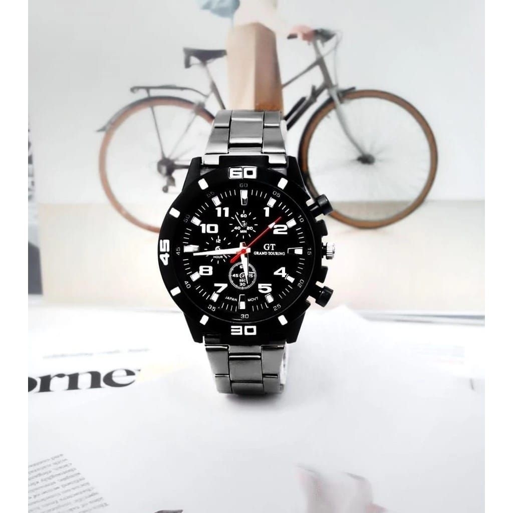 Jam Tangan Pria Grand Touring Stainless Strap Casual Sporty #dz (#JA14)