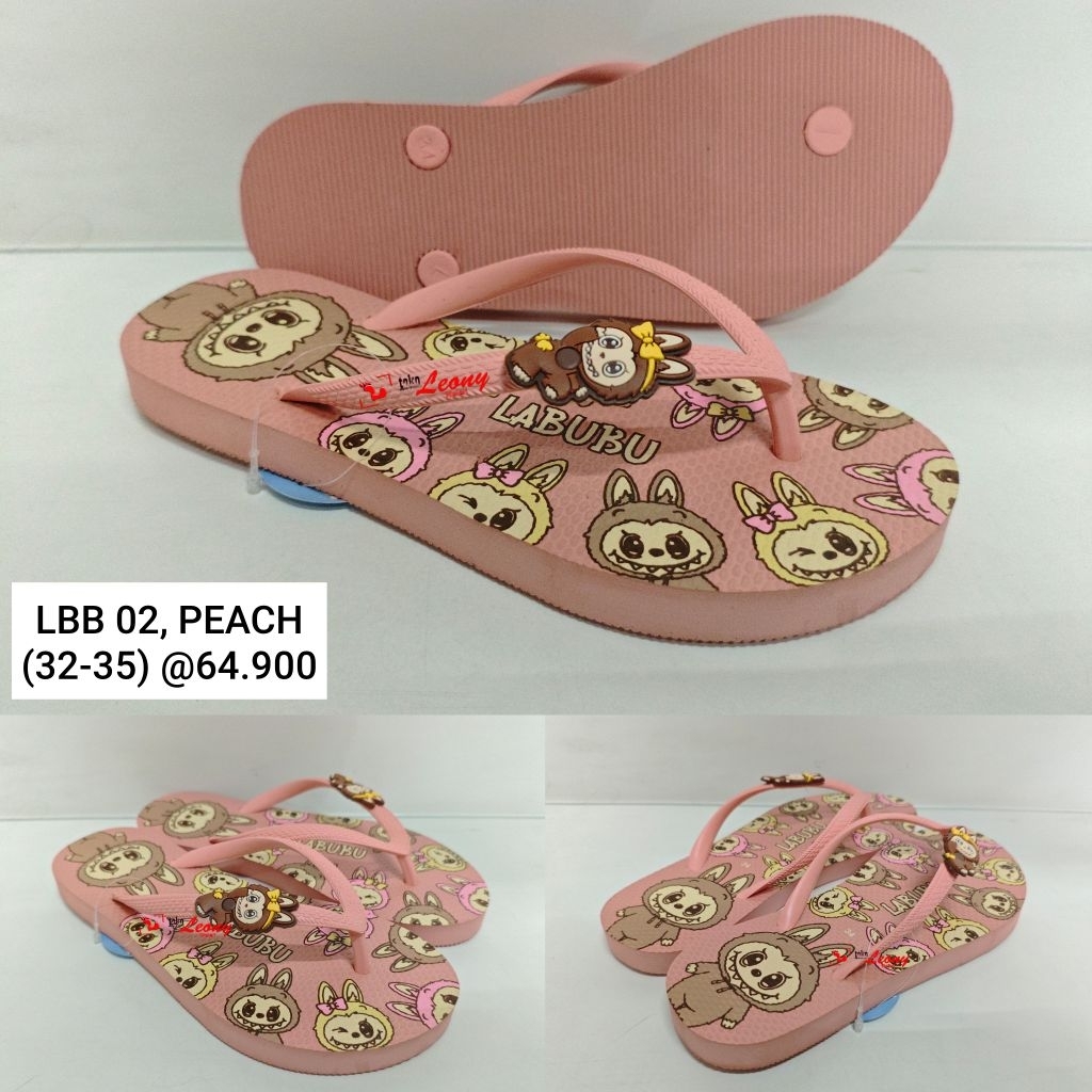Sandal jepit ando anak motif labubu merk ANDO - LBB 02