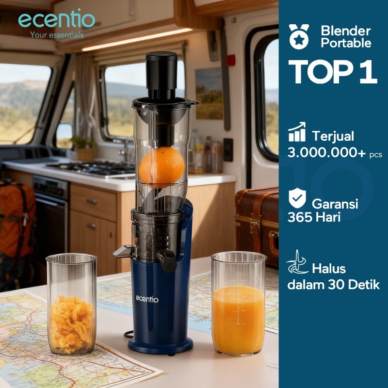 [OFFICAL] ecentio slow juicer 82mm caliber multifungsi blender tanpa ampas bear 550ML+600ML 150W ble