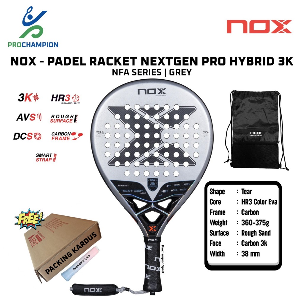 Pade Raket NOX NextGen Pro Hybrid 3K NFA Series Grey