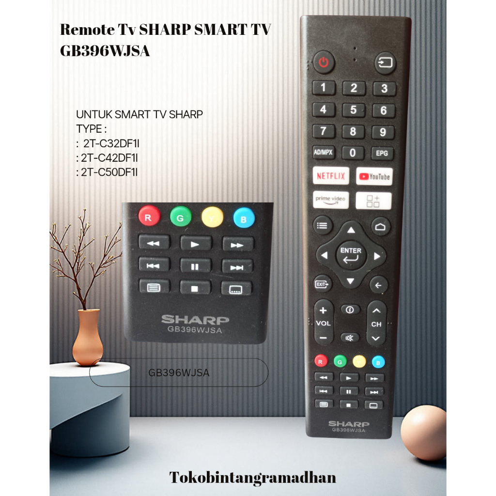 REMOTE TV SHARP SMART TV GB396WJSA - REMOTE SHARP GB396WJSA