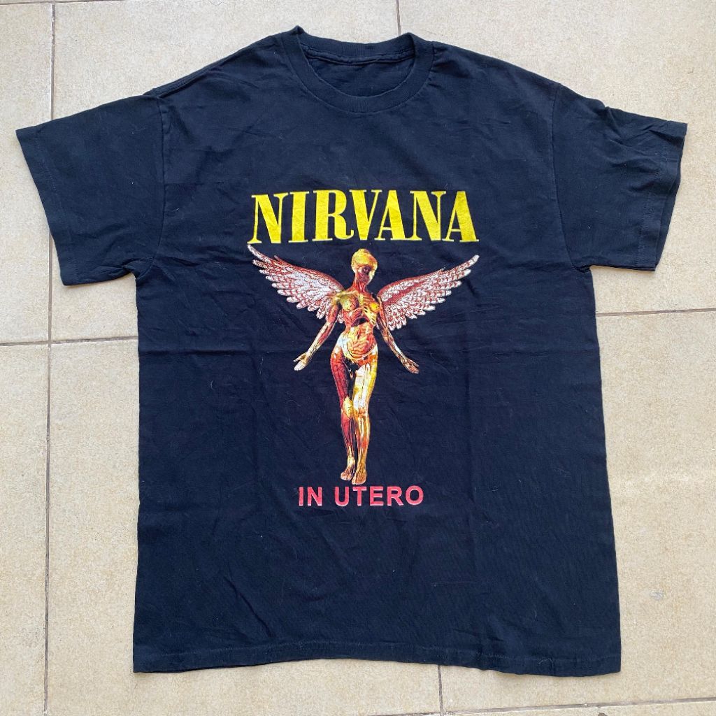Kaos band legendaris Grunge Nirvana In Utero original second Bekas murah, jual kaos Nirvana Kurt Cob