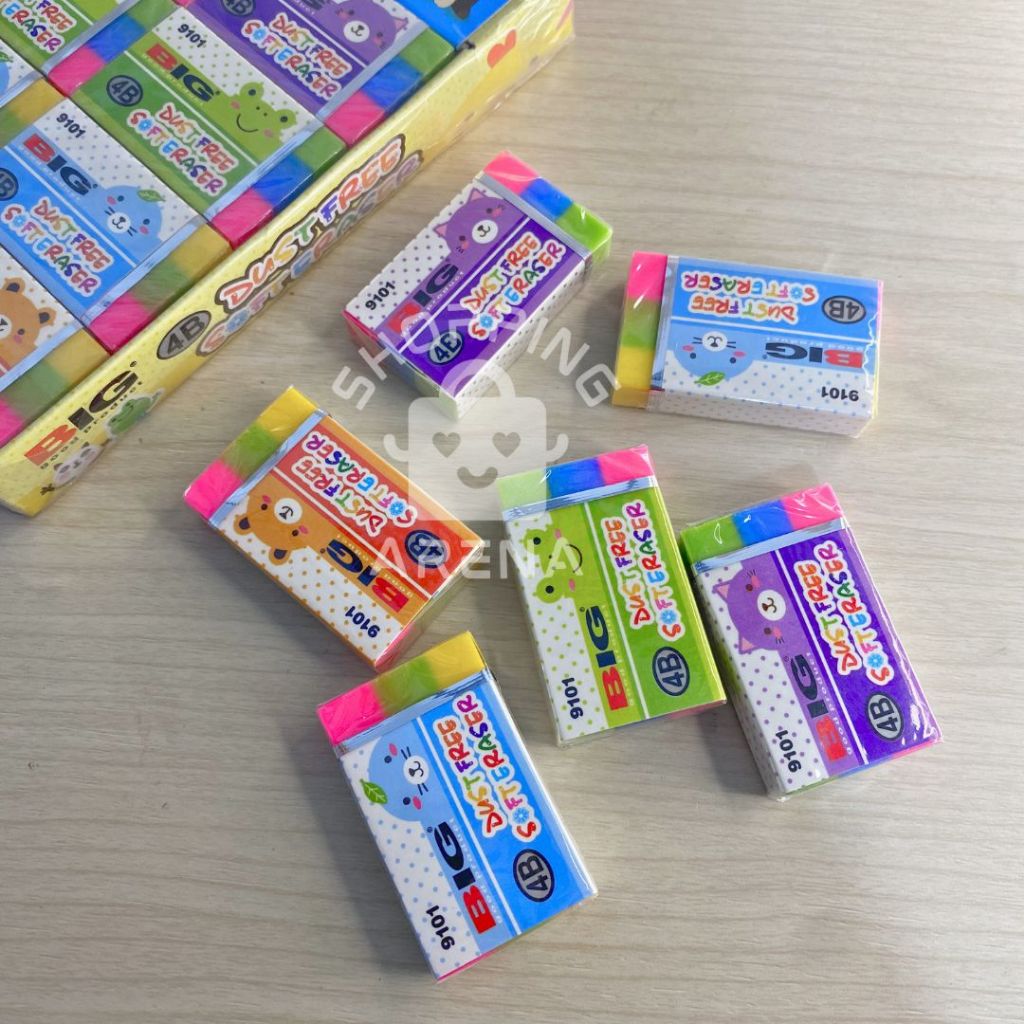Penghapus BIG Pelangi Warna Warni Eraser Colorfull ATK Murah Karet Pembersih Alat Tulis Kantor Pembe