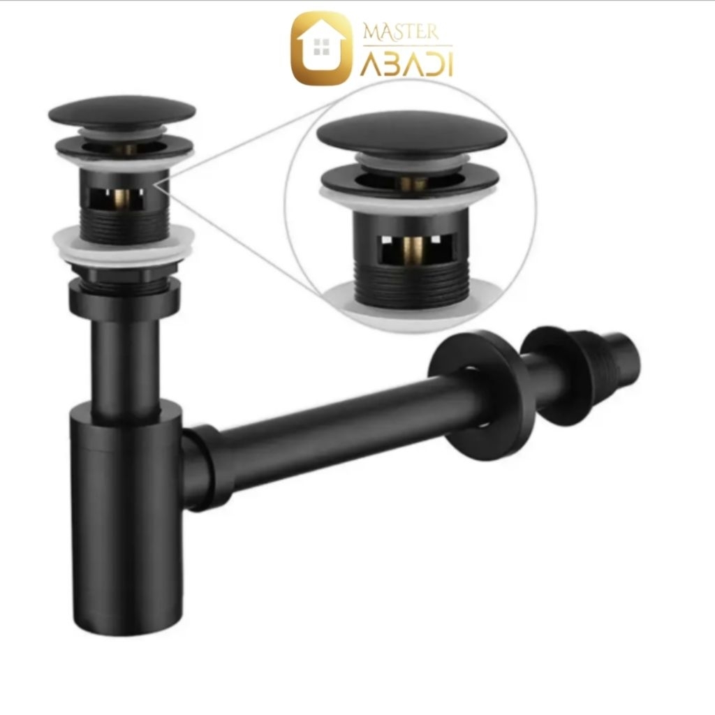 Sifon Botol Wastafel Stainless SUS 304 HITAM / Sifon Wastafel BLACK