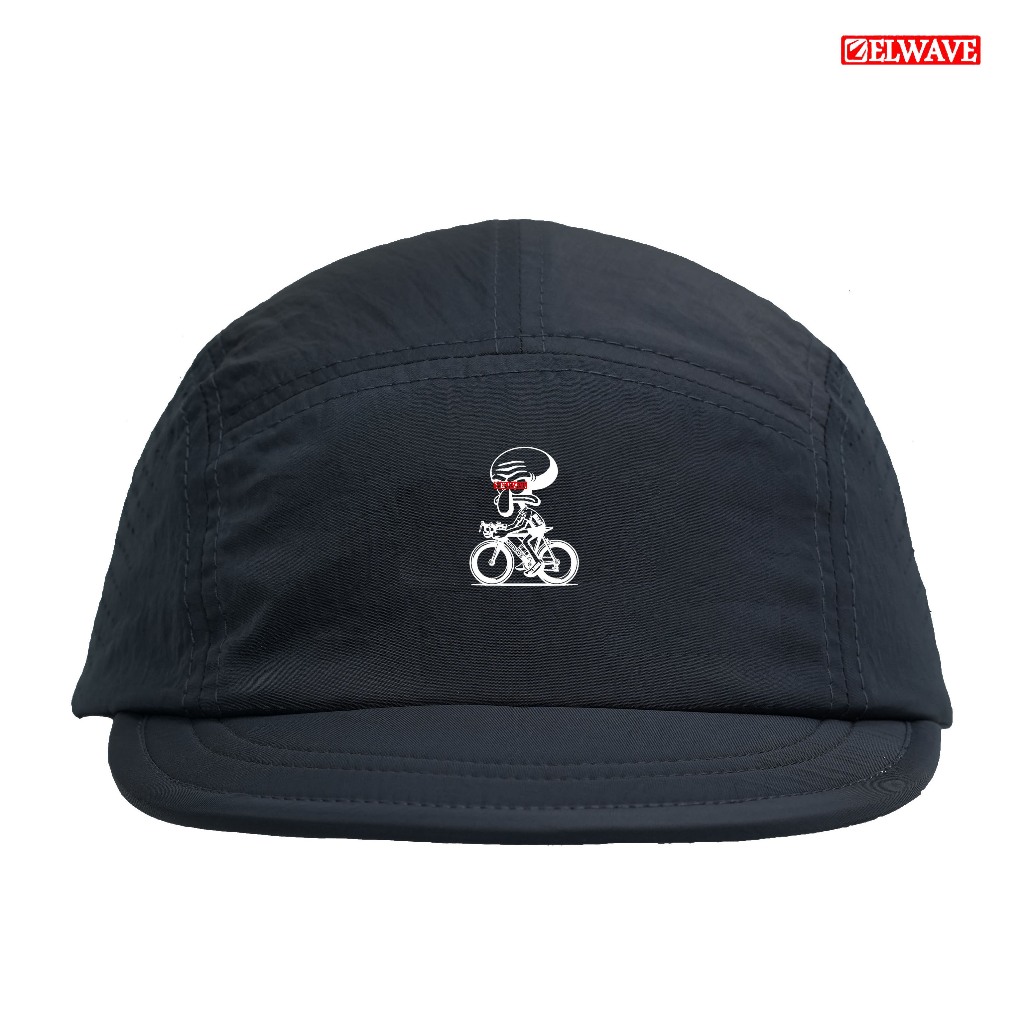 Elwave - Topi Sepeda - Topi Running Hitam Squid cycling series