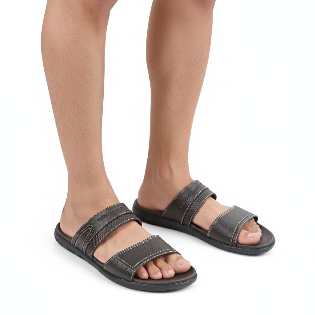 SALE Sandal Fladeo Slop Pria Dewasa Casual Premium Model Terbaru / Sandal Kulit Laki-Laki Dewasa Ele