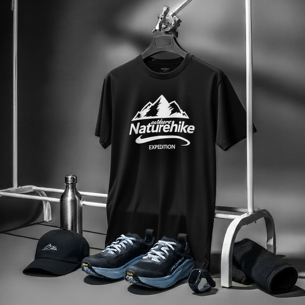 KAOS KATUN NATUREHIKE NH19W003-H MOUNTAIN EXPEDITION PATTERN T-SHIRT OUTDOOR HIKING CAMPING GLAMPING