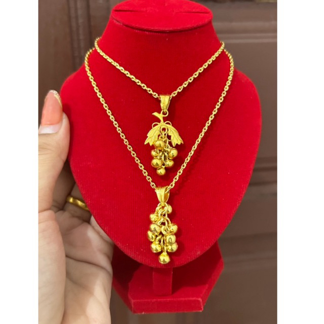 kalung anggur replika emas 24k mirip asli cantik pengait S