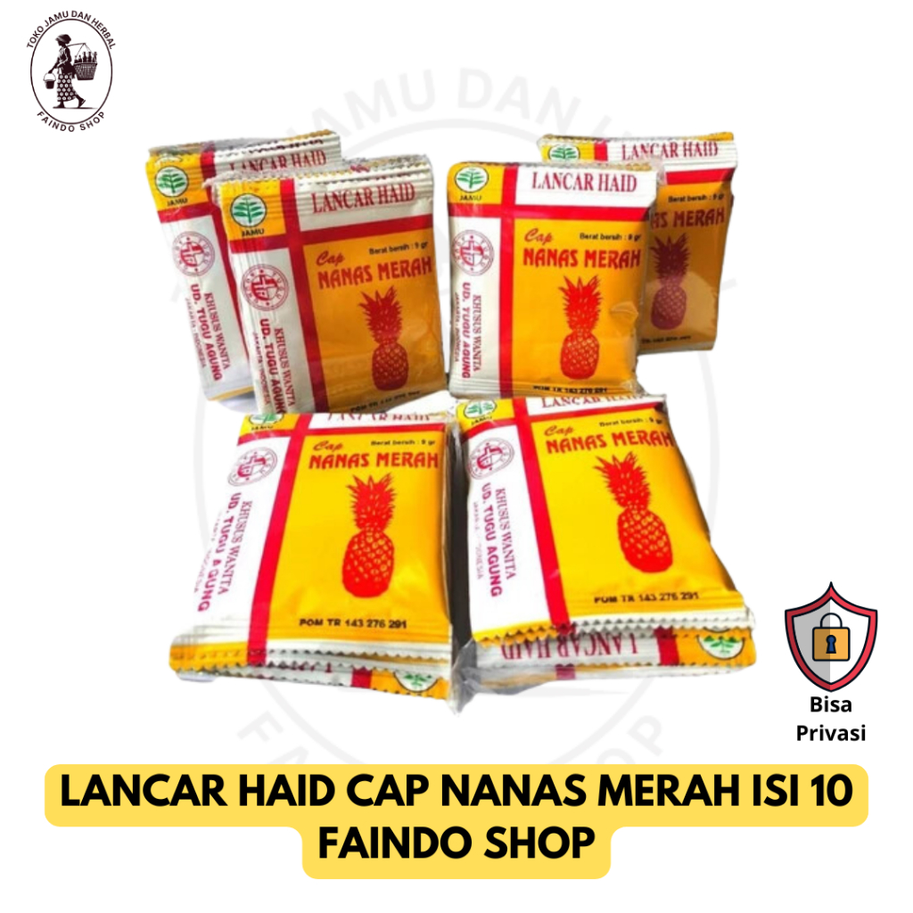 Jamu Lancar Haid Cap Nanas Merah 1 Pak Isi 10 Sachet Original Asli