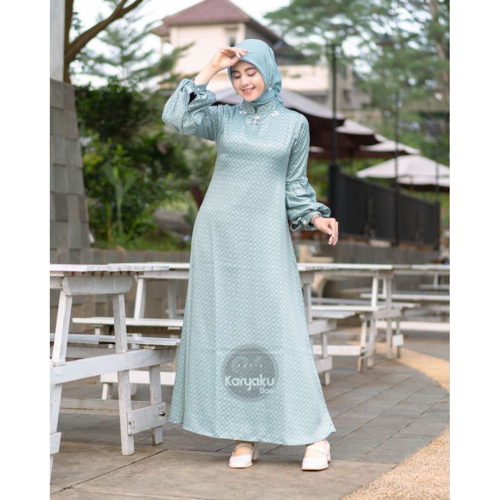 Gamis wanita cantik diana dress silk denim payet premium gamis kondangan, mewah kekinian terbaru