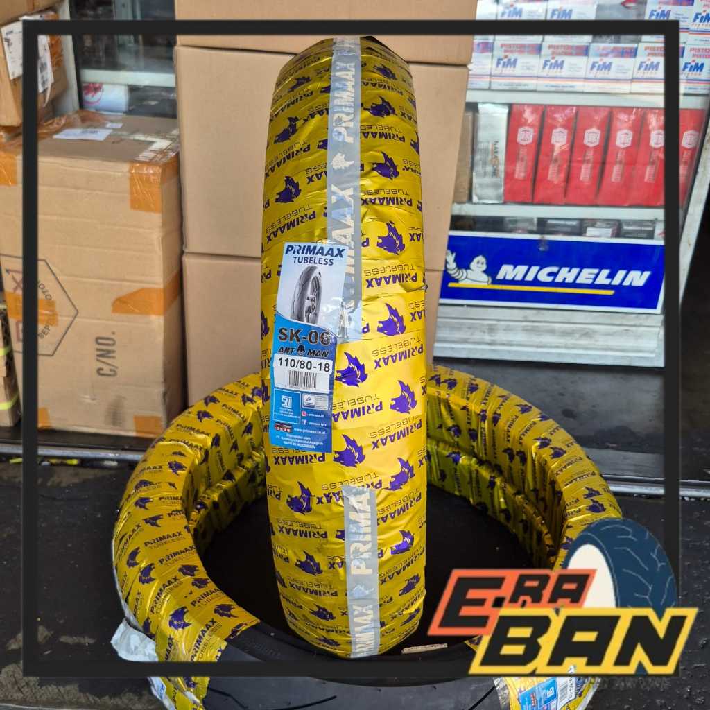 BAN LUAR PRIMAAX SK06 110 80 RING 18 TUBELESS DONAT BULAT