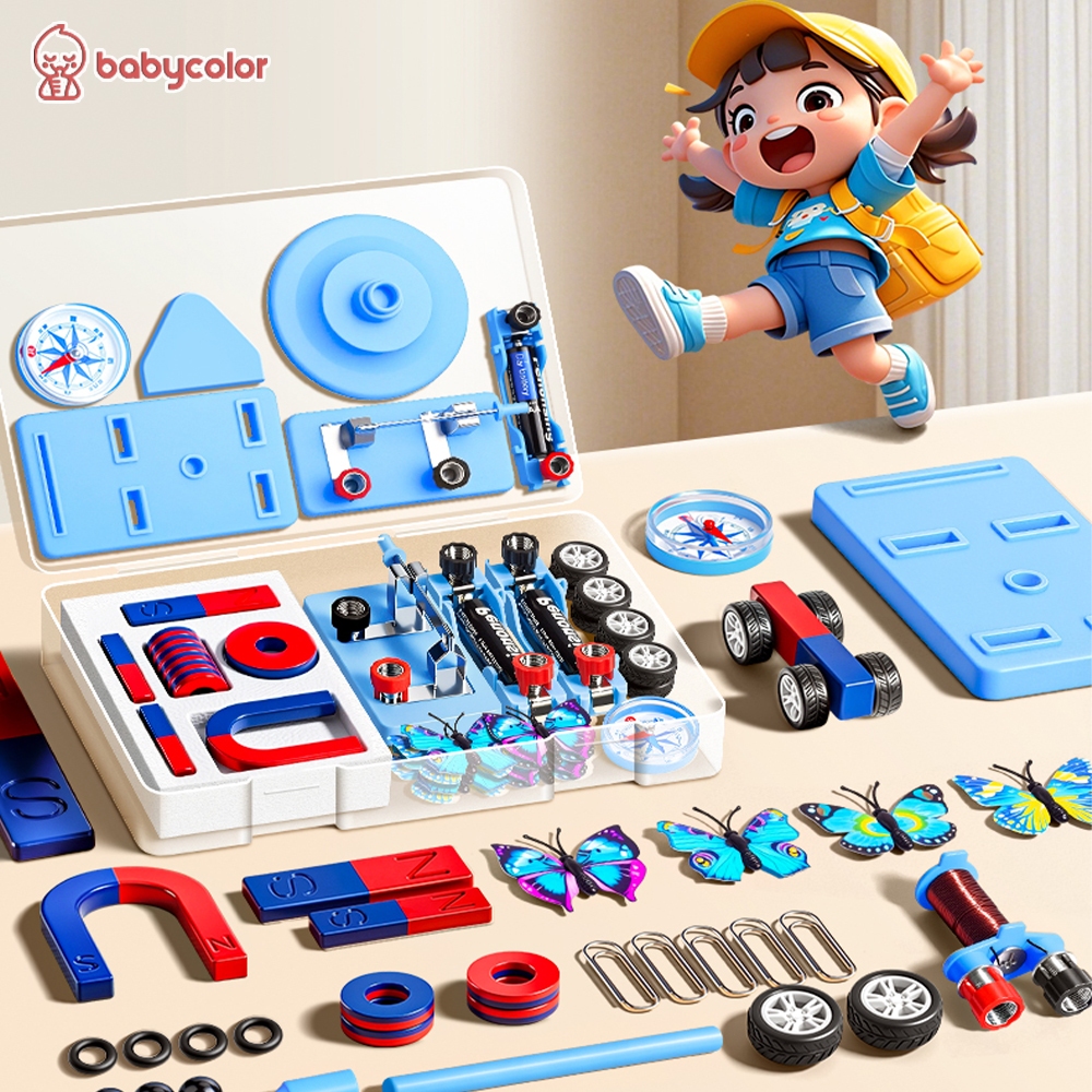 Babycolor 35Pcs Science Magnet Play Set Magnet Mainan Edukasi Set Praktek Sekolah Komplit 1 Set