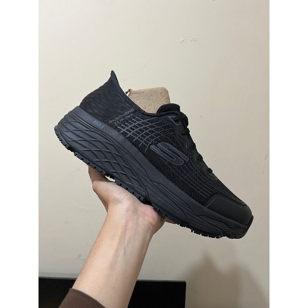 SKECHERS PRIA SLIP-INS WORK MAX CUSHIONING ELITE SR BLACK A/M ORIGINAL SLIP200231BLK