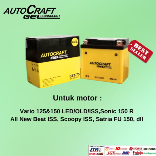 aki motor honda vario 150 aki autocraft gel 12v 7ah