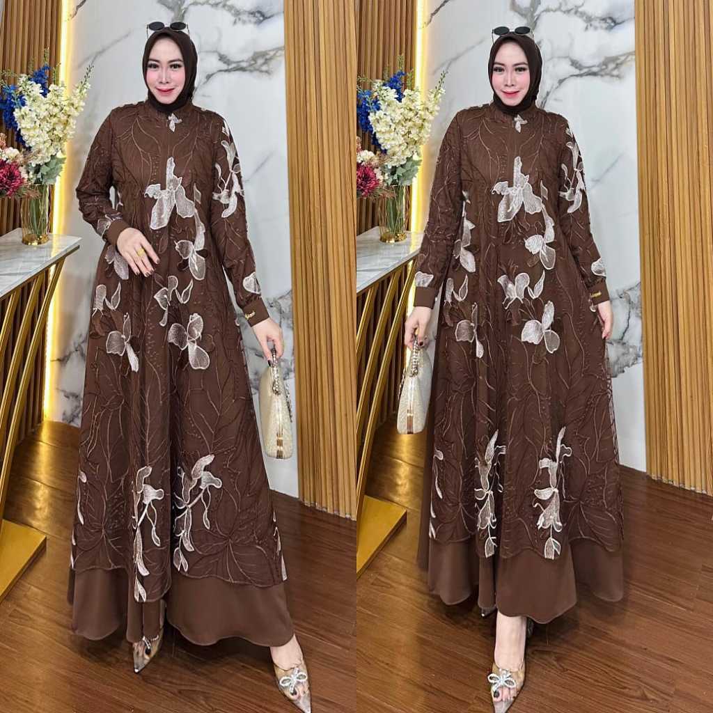 27gadih gamis mewah motif elegan butik kekinia edisi raina dress tulle embroider motif modern kekini