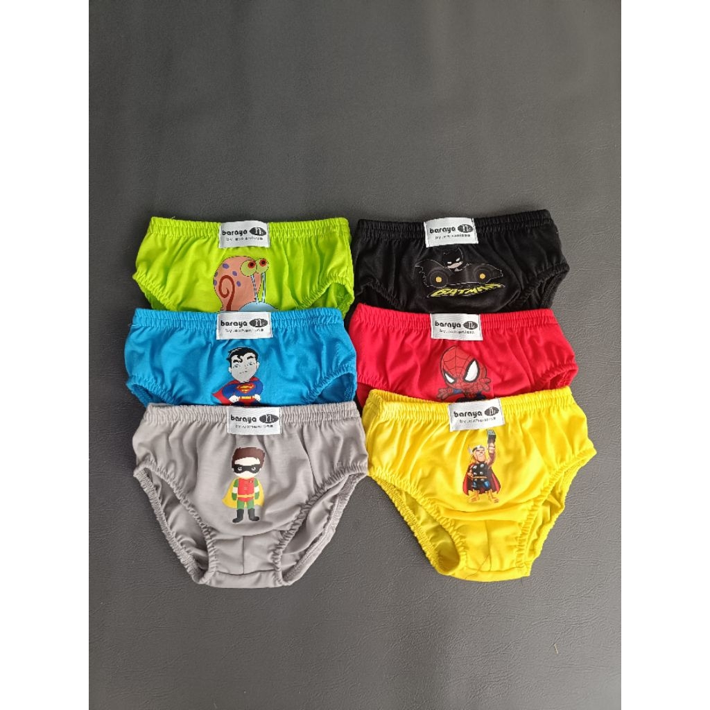 PROMO(3 pcs)celana dalam anak pria dalaman anak laki-laki KARAKTER  lucu celana dalam anak cowok