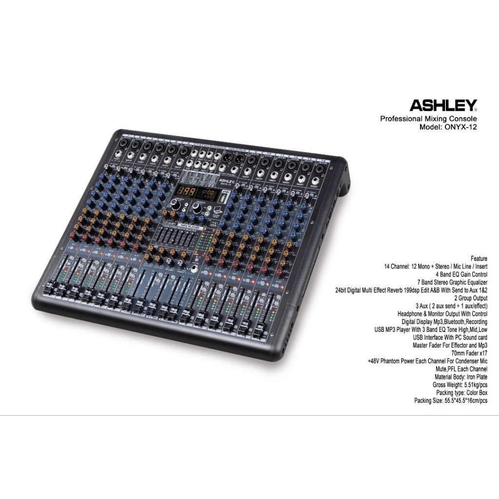 mixer audio ashley onyx 12 original ONYX 12 CHANNEL original