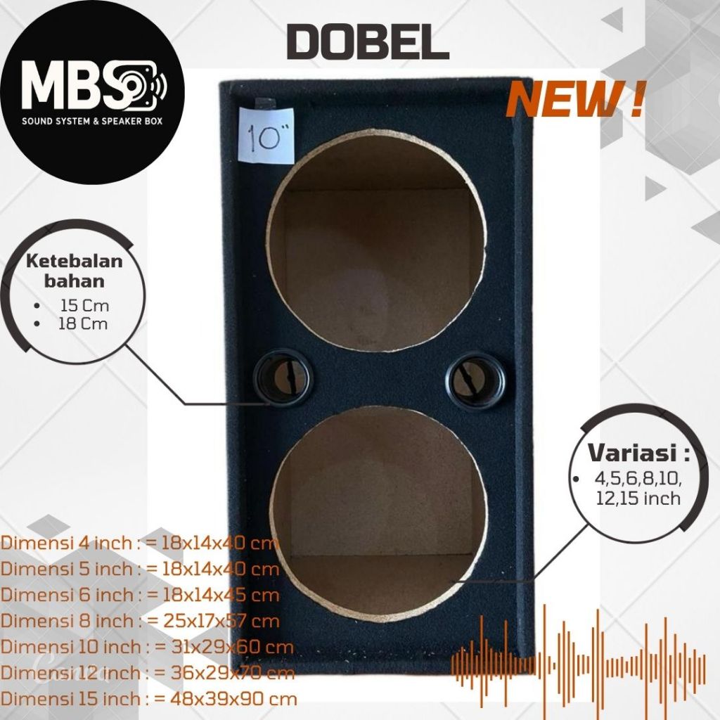 MBSound Box Speaker Dobel 4",5",6",8",10",12",15", Inch Woofer SubWoofer Bass Horeg Empuk