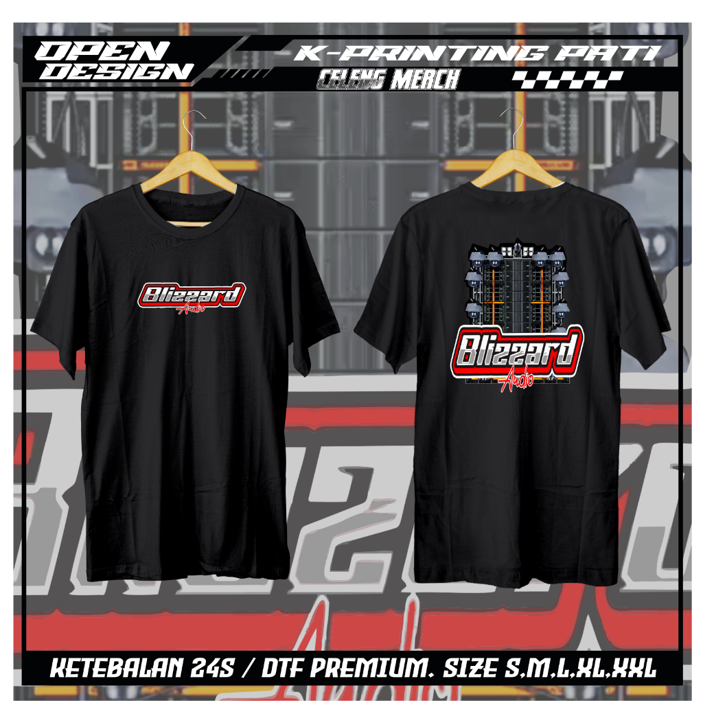 Kaos Blizzard Audio Kaos Logo Horeg Sound System Logo Blizzard Audio Karnaval Viral