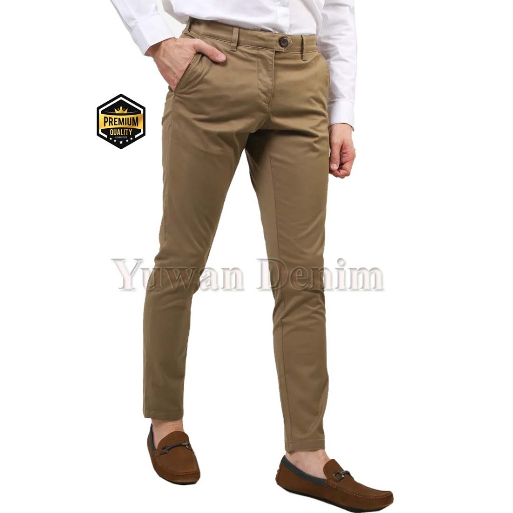 Celana Panjang Chinos Hugo Gold Slimfit Stretch - Chino Cassual Pria Hugo Gold Premium - Celana Kerj