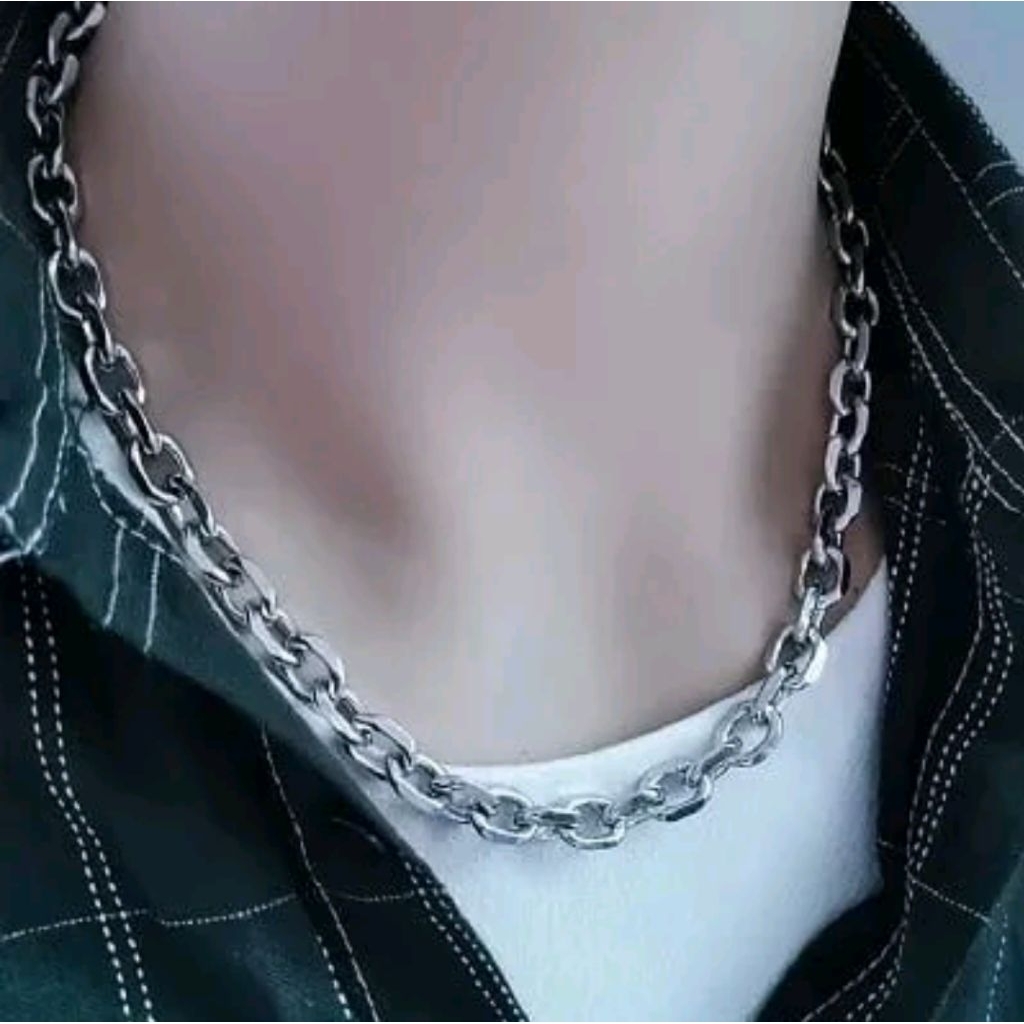 MG Kalung Rantai Titanium ModelJefri Nichol Silver Antikarat Terkece/Kalung
Rantai Kapal Korean Styl
