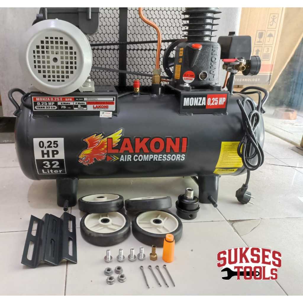 Lakoni Monza 0.25 E - SPR Kompresor Udara Belt Driven 0.25 HP Tangki 32 Liter