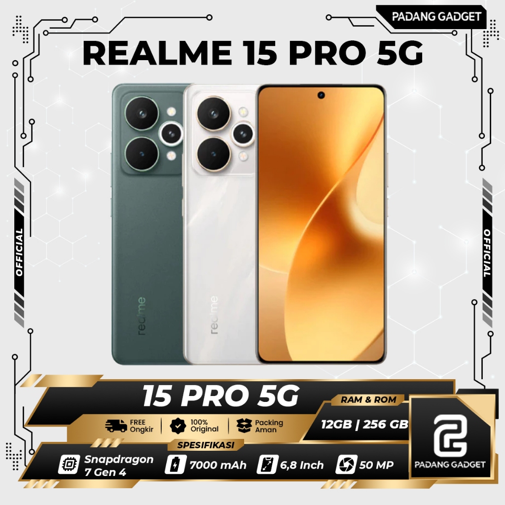 Realme 15 Pro 5G 12+14/256 GB | HP Flagship Harga Terjangkau | Kamera 50 Mp Sony Garansi Resmi