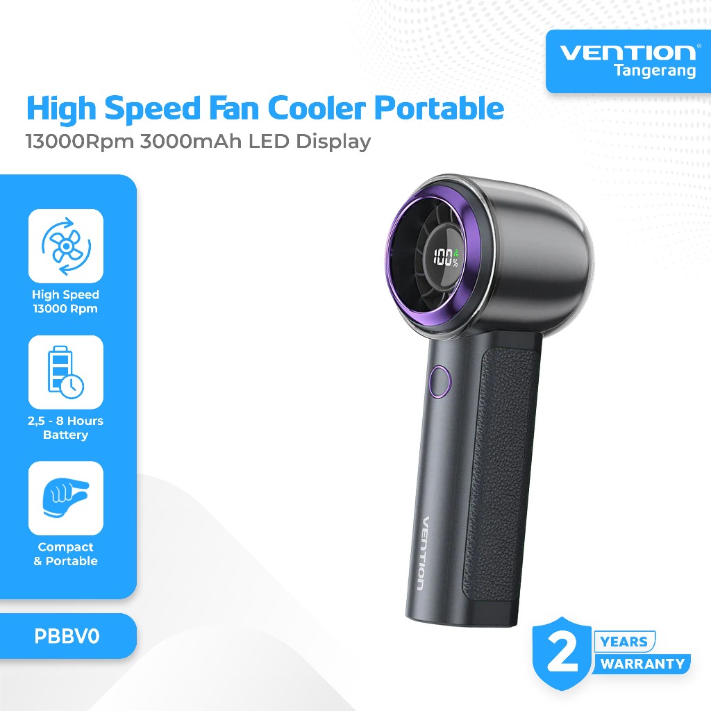 Vention Handheld High Speed Fan Cooler Portable Adjustable Kipas Angin Tangan Portable 13000Rpm 3000