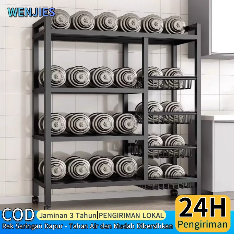 Rak Dapur Susun Rak Dapur Roda Minimalis Rak Dapur Microwave Rak Oven Rak Besi Serbaguna Rak Dapur S