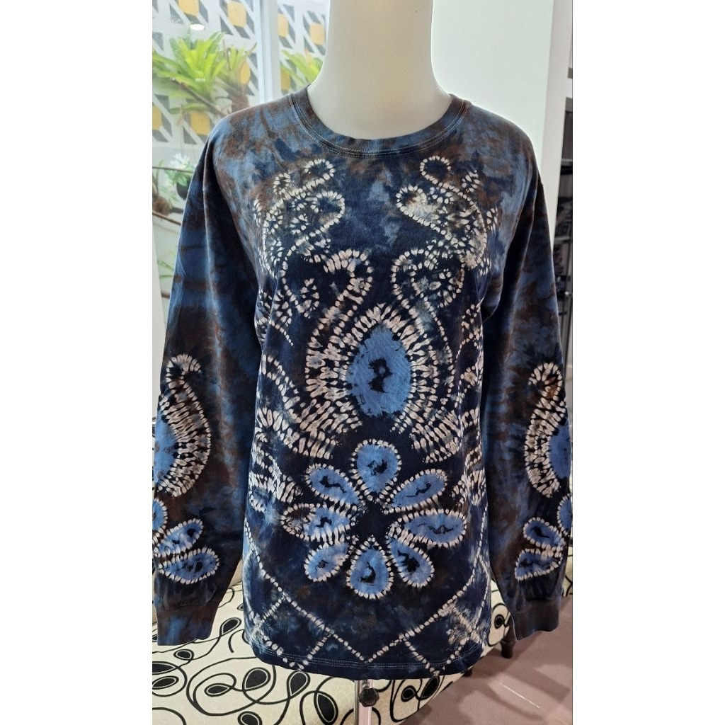 Sasirangan Banjarmasin Wanita Pria Kaos Lengan Panjang Katun Uk S M L XL XXL XXXL Jumbo Kaus Olahrag