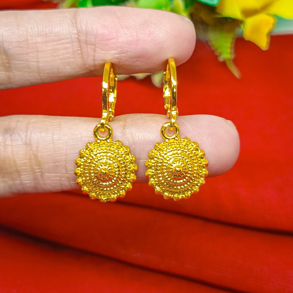 Anting Tutup Emas Kuningan Grosir Jewelry Anting Drop Tusuk Wanita Lapis Emas 24K Gold Elegant Fashi