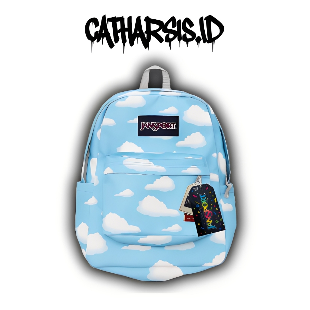 100% ORI✅ - TAS JANSPORT SKY BLUE AWAN SUPERBREAK - TAS RANSEL - TAS JANSPORT - JANSPORT - TAS SEKOL