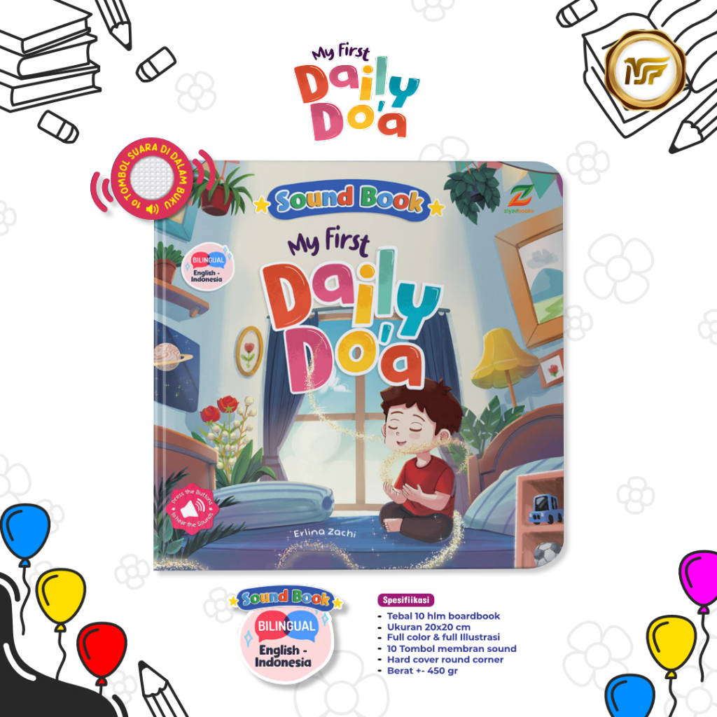 Sound Book Doa Harian Anak Bilingual Edukasi  My First Daily Doa Bilingual - Ziyadbooks