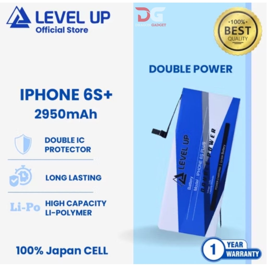 [drg] LEVEL UP BATRAI IPHONE 6S PLUS/ IPHONE 6S+ DOUBLE POWER