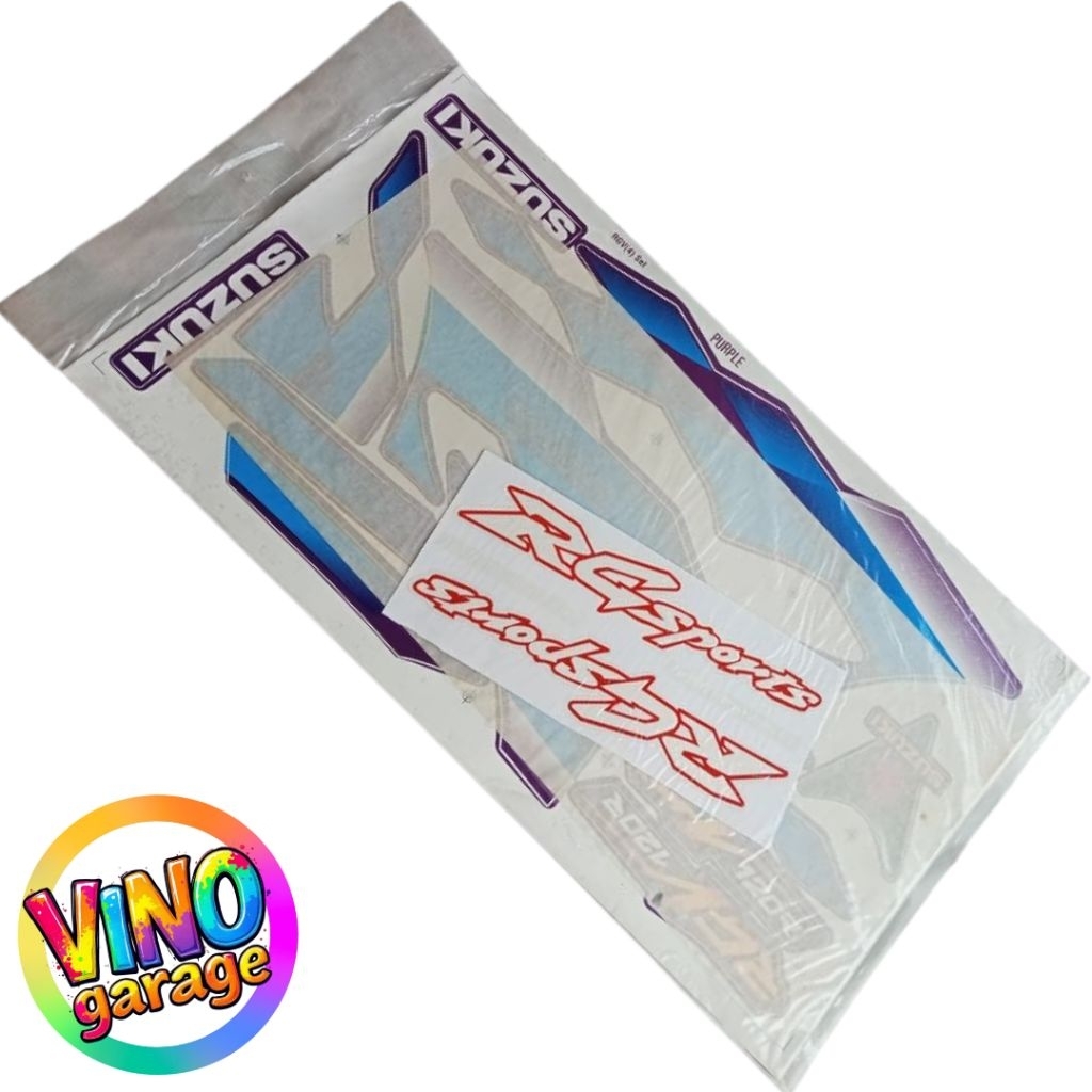 striping stiker list body bodi satria 2 tak lumba RGV rg sport warna ungu