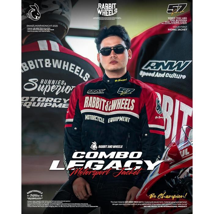 Jaket Riding Rabbit and Wheels Combo Legacy Red