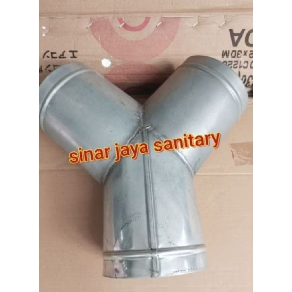 Pipa Y sambungan 25inch / Pipa sambungan cerobong / Sock duckting pipa cabang