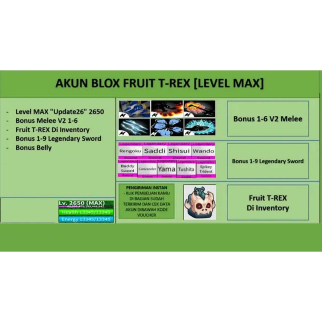 Akun Blox Fruit Murah Fruit Trex