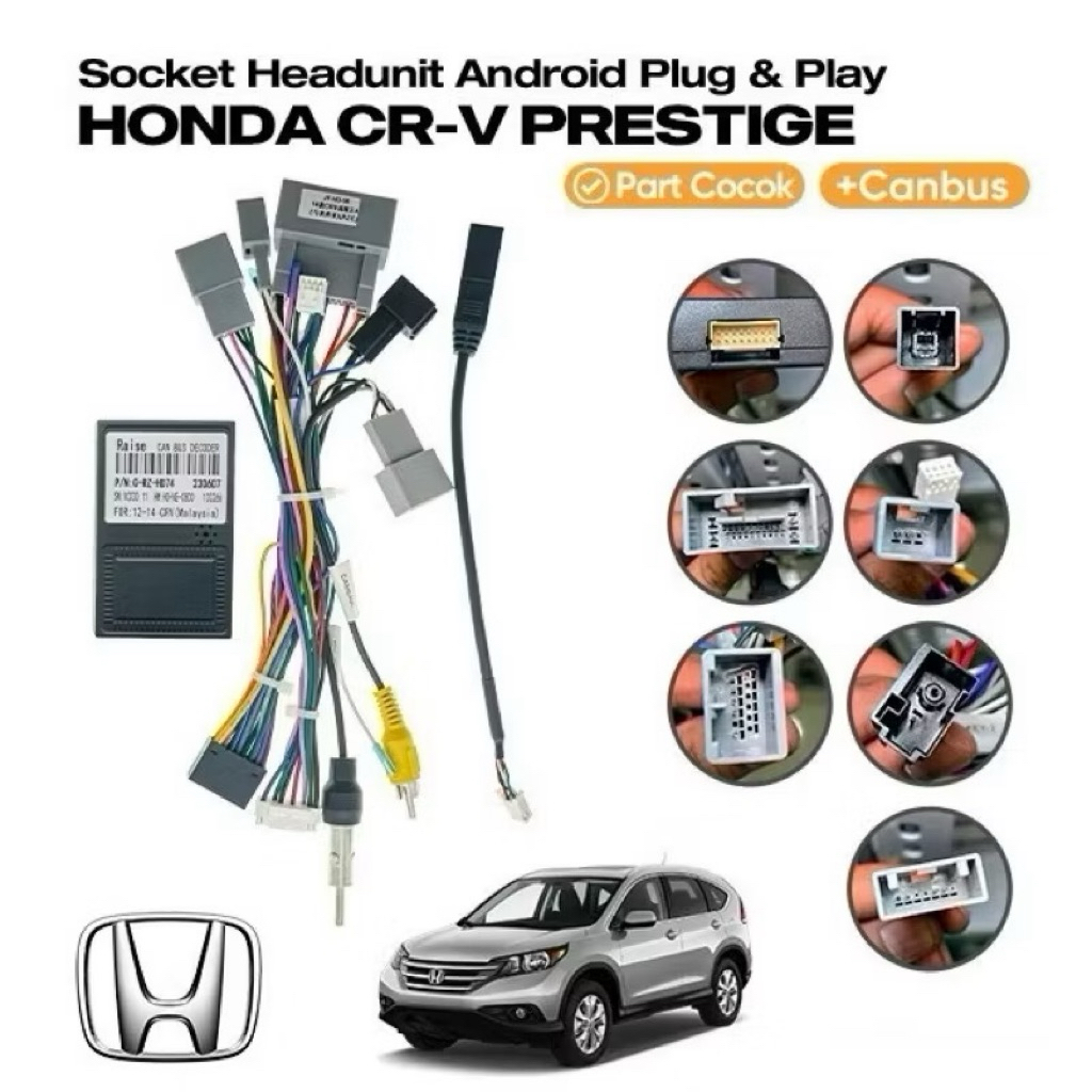 Soket Canbus Head Unit Android Honda Crv / Civic Prestige Turbo 2012-2016