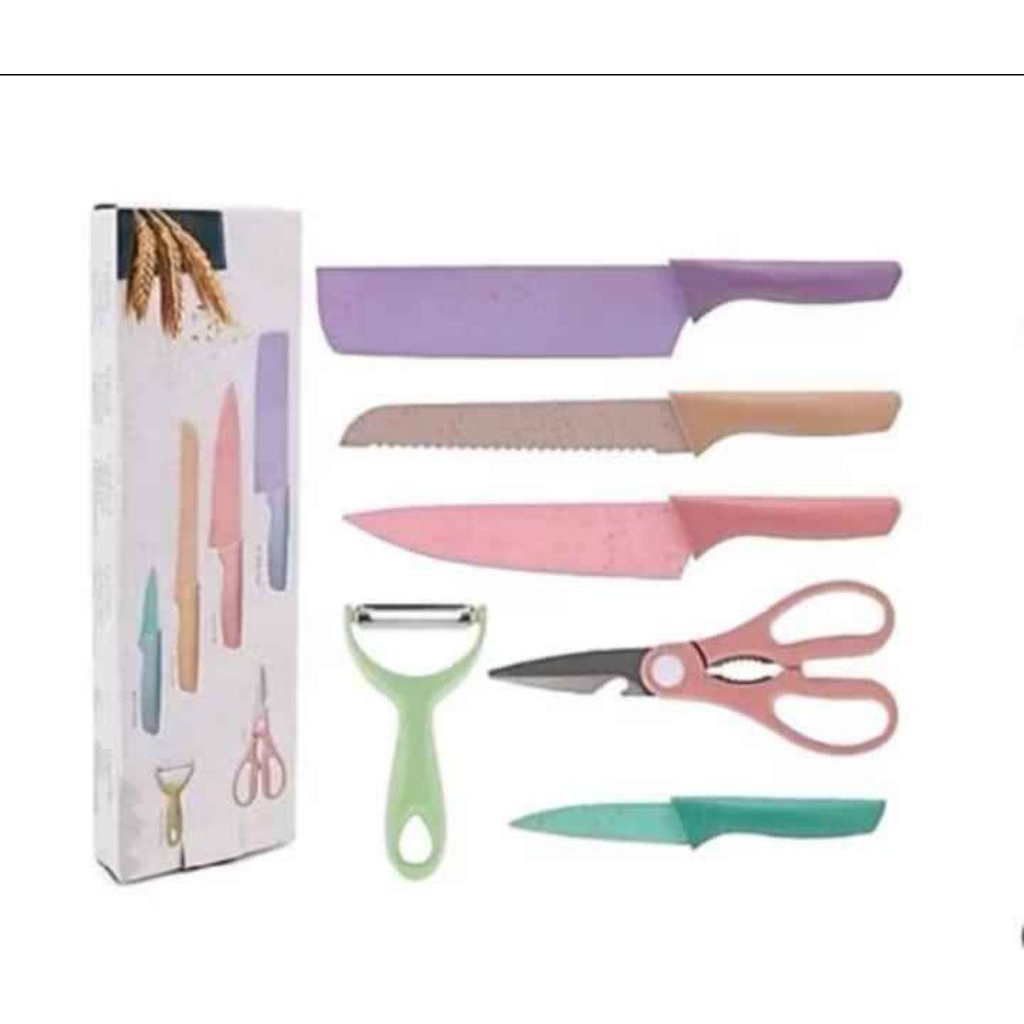 Set pisau dapur pisau dapur 6in1