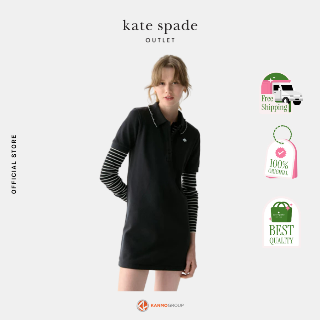 Kate Spade Ruffle Logo Polo Dress - Mini Dress Wanita
