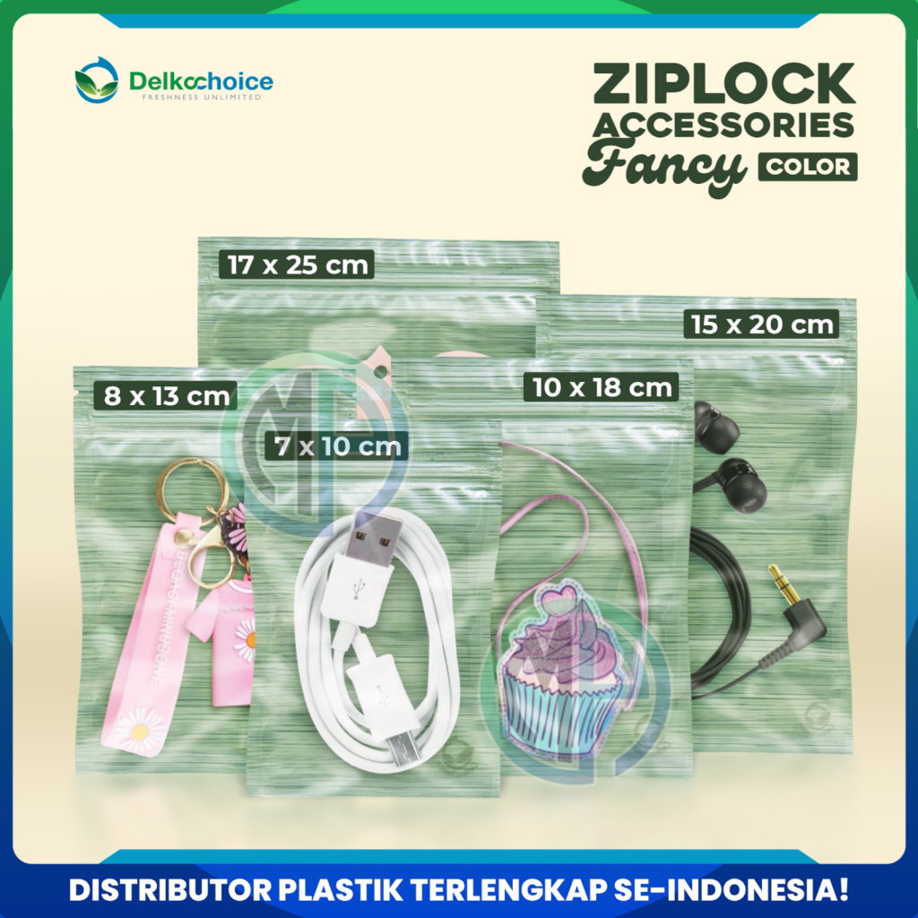 Lay Bag Ziplock Plastik Klip Fancy PREMIUM Hijau Print Kombinasi AKSESORIS SNACK / BUBUK Termurah