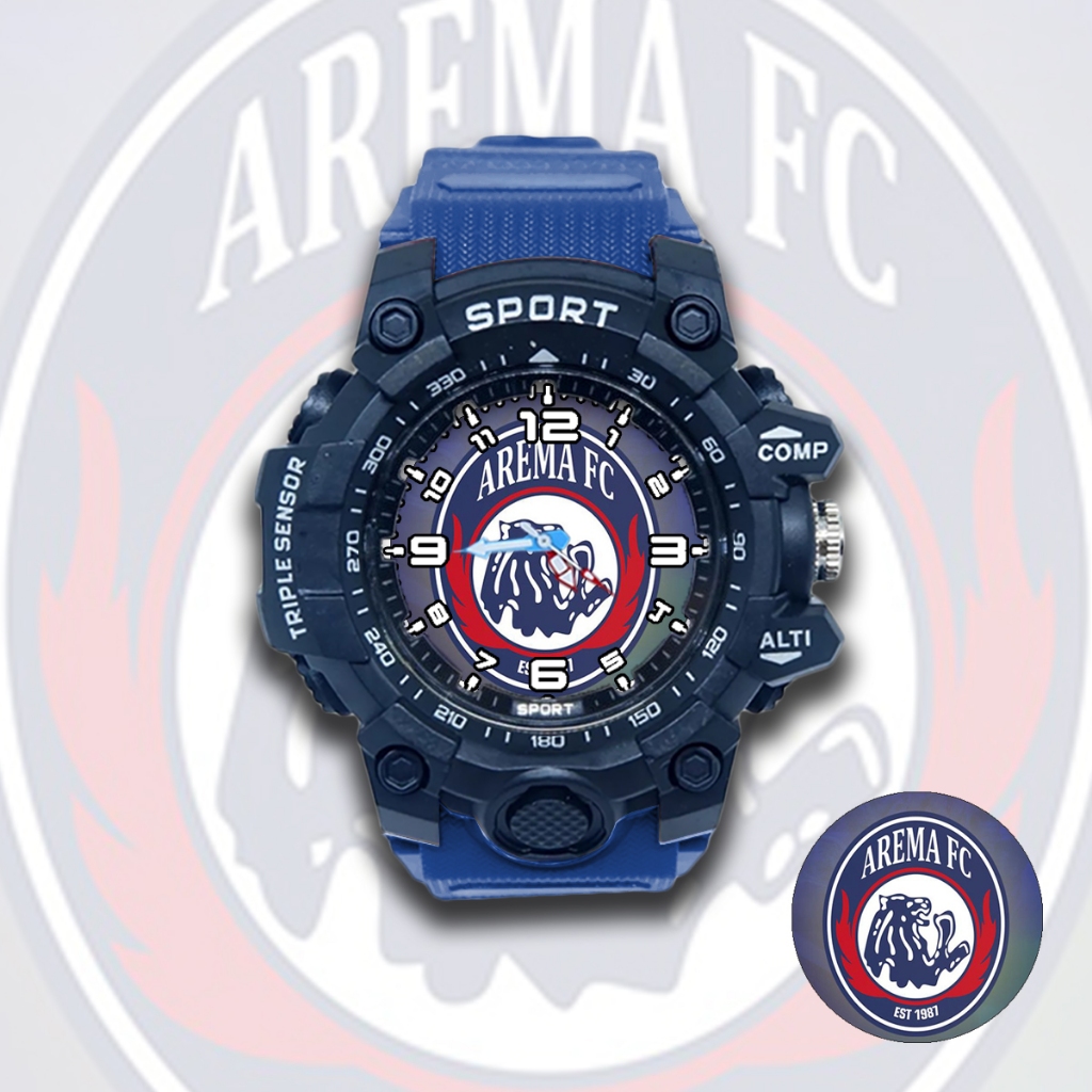Jam Tangan Anak Laki Laki Sport Vlub Bola Arema FC Keren FREE Baterai Cadangan