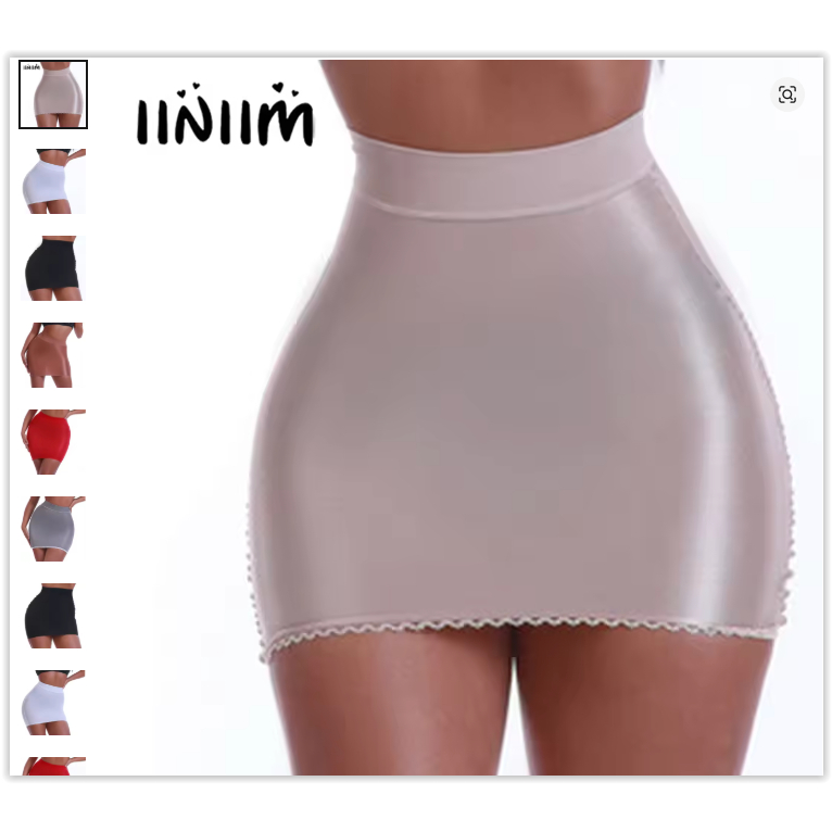 Woman's Lingerie Mini Skirt Glossy Bodycon Pencil Skirt Party High Waist Shorts Tight Mini Skirts Fa