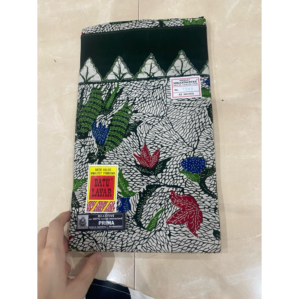 Kain sewek jarik batik pekalongan iskandartex batu layar nomor 7396 hijau kehitaman cantik  grosir m
