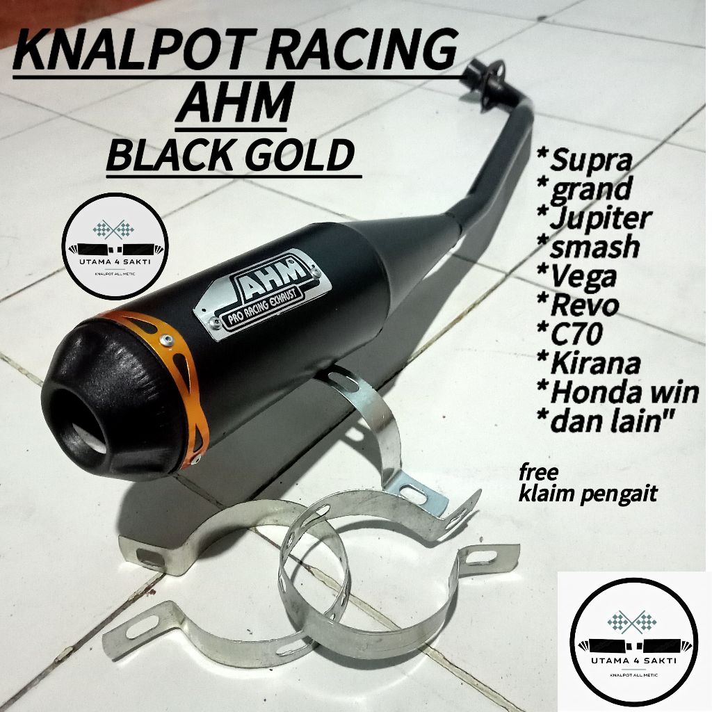 Knalpot motor bebek AHM hitam PNP TINGAL PASANG all bebek